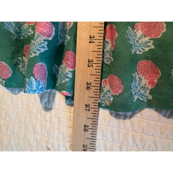 Ella Gray CottageCore Dress Pink Floral on Emarald Green 3/4 Balloon Sleeve XXL - Picture 8 of 11
